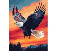 VAIIEYO DIY Diamond Painting Águila, Diamond Painting Kit Completo Animal, 5D Pintura Diamante, Diamante de Bordado Manualidades para decoración 30X40cm-24