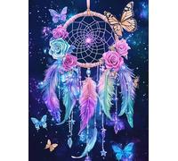 VAIIEYO DIY Diamond Painting Atrapasueños, Diamond Painting Kit Completo Flor, 5D Pintura Diamante, Diamante de Bordado Manualidades para decoración 30X40cm-16