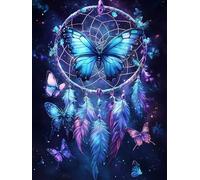 VAIIEYO DIY Diamond Painting Atrapasueños, Diamond Painting Kit Completo Mariposa, 5D Pintura Diamante, Diamante de Bordado Manualidades para decoración 30X40cm-20