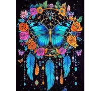 VAIIEYO DIY Diamond Painting Atrapasueños, Diamond Painting Kit Completo Mariposa, 5D Pintura Diamante, Diamante de Bordado Manualidades para decoración 30X40cm-19