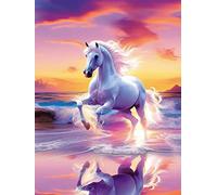 VAIIEYO DIY Diamond Painting Completo Kits Caballo, 5D Kit De Pintura De Diamante Animal, Diamantes de Imitación de Diamante Bordado de Punto de Cruz, Manualidades Para Decoración 30X40cm
