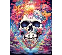 VAIIEYO DIY Diamond Painting Cráneo, Diamond Painting Kit Completo Paisaje, 5D Pintura Diamante, Diamante de Bordado Manualidades para decoración 30X40cm-1