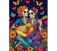 VAIIEYO DIY Diamond Painting Cráneo, Diamond Painting Kit Completo Pareja, 5D Pintura Diamante, Diamante de Bordado Manualidades para decoración 30X40cm-23