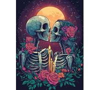 VAIIEYO DIY Diamond Painting Cráneo, Diamond Painting Kit Completo Pareja, 5D Pintura Diamante, Diamante de Bordado Manualidades para decoración 30X40cm-22
