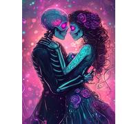 VAIIEYO DIY Diamond Painting Cráneo, Diamond Painting Kit Completo Pareja, 5D Pintura Diamante, Diamante de Bordado Manualidades para decoración 30X40cm-21