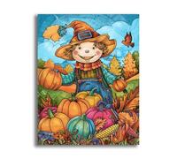 VAIIEYO DIY Diamond Painting Halloween, Diamond Painting Adultos Espantapájaros, 5D Pintura Diamante, Diamond Art Diamante de Bordado Manualidades para decoración 30X40cm