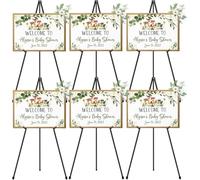 VAIIGO 6 PiezaTrípode de Caballete, caballetes portátiles de Metal Negro para exhibir Carteles de Boda, caballetes Plegables Ajustables para Artistas, Soporte de Lona de Arte