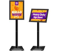 VAIIGO A3 Cartel de pie, ajustable Menú Aviso soporte de exhibición con base de hierro fundido de alta resistencia, publicidad, ventas, señalización Snap Frame Display Stand, Negro