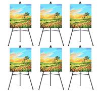 VAIIGO Caballete para carteles, 6 pack caballete de exhibición para letrero de boda, soporte de póster de artista, trípode instantáneo plegable para pintura,metal ajustable de 168 cm con bolsa