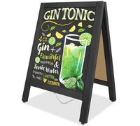 VAIIGO Kundenstopper Pizarra magnética con soporte para carteles, 65 x 43 cm, pizarra de madera para pasarela para publicidad, gastro y eventos