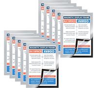 VAIIGO Marco magnético Autoadhesivo A4 información Marco, Pantalla de doble cara, para Licencia, Fotos, avisos, pared y ventanas（Plateado, 10 Unidades）