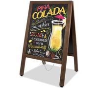 VAIIGO Pizarra Caballete de Pie para Bar Grande, Pizarra Negra de Menú con Marco de Madera Tablero de Tiza de 85x43cm Pizarra con Tiza para Mensajes Pizarra Magnética para Restaurante, Bar, Cafetería