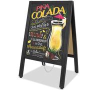 VAIIGO Pizarra de Madera con Marco en A, 43x85 cm, Pizarra Magnética Independiente de Doble Cara, Tablero Publicitario de Menú Sándwich para Restaurante, Cafetería, Tienda, Boda, Fiesta, Color Negro