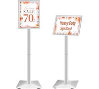 VAIIGO Soporte de cartel resistente para carteles, soporte de exhibición ajustable para menú, soporte de letrero de pie con base de hierro fundido para póster, menú, anuncios, ventas, aviso, soporte