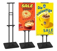 VAIIGO - Soporte de póster resistente, soporte de exhibición ajustable de doble cara, altura ajustable de hasta 190 cm, soporte de exhibición de letreros de piso para exposición, restaurante, negocios