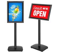 VAIIGO Soporte para Carteles A4 Pesado, 360° Rotativo con Base Metálica Estable, Soporte de Información y Expositor Publicitario para Menú, Poster y Anuncio, Color Negro