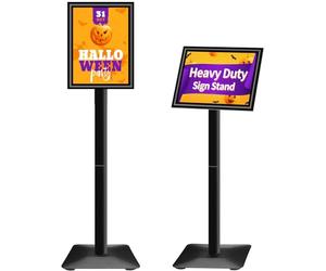 VAIIGO Soporte para carteles A4, soporte de exhibición ajustable para avisos de menú con base de hierro fundido resistente, soporte de letrero de pie para carteles, publicidad, ventas, soporte de