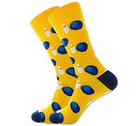 VaiKanhai 5 pares de calcetines largos de algodón para otoño e invierno para hombre, serie de pelotas, jacquard, calcetines para papá, D, Talla única