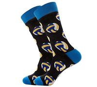 VaiKanhai 5 pares de calcetines largos de algodón para otoño e invierno para hombre, serie de pelotas, jacquard, calcetines para papá, E, Talla única