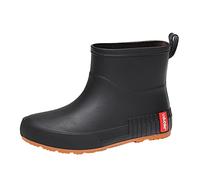 VaiKanhai Botas de agua Mid Barrel Botas de lluvia Student Plus Terciopelo Caliente Impermeable Antideslizante Zapatos de Agua Zapatos de Goma Zapatos Mujer Internacionalista, Negro , 40 EU