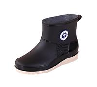 VaiKanhai Botas de goma Zapatos acuáticos cortos con algodón para calentar, zapatos impermeables diarios, botas de lluvia de moda para mujer, zapatos de lluvia zapatos de negocios para mujer, 40
