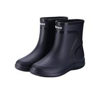 VaiKanhai Botas Wellington, botas redondas con tacón bajo, botas de lluvia para mujer con hebilla, puntera y botas medianas para mujer, zapatos de equipo, originales para hombre, BK1., 39 2/3 EU