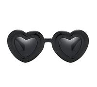 VaiKanhai Gafas de sol neutras para el amor, gafas de sol de corazón de melocotón, gafas de sol iridiscentes, gafas de sol para mujer, azul, Negro , talla única