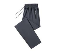 VaiKanhai Ice Silk Pants Casual Pants Men's Quick Drying Sports Thin Stretch Breathable Men's Pants Business Pantalones Hombre, gris, M
