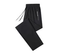VaiKanhai Ice Silk Pants Casual Pants Men's Quick Drying Sports Thin Stretch Breathable Men's Pants Business Pantalones Hombre, Negro , XL