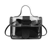 VaiKanhai Leggins Con Y Bolsillos Bolso Bandolera Transparente, Bolso de Mano Aprobado Estadio Bolsa de Concierto de Vegano para Mujeres y Adolescentes Bolsas Pelle, Negro , talla única