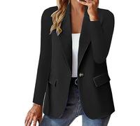 VaiKanhai Max Max - Chaqueta de traje informal para mujer, transpirable, delgada, holgada, de manga larga, abrigo de punto, Negro , XL