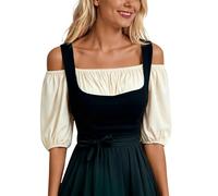 VaiKanhai Mis pedidos Mostrar Chaqueta de cerveza para mujer, fiesta de cerveza, Ding Dong, camisa de malla superior, beige, S
