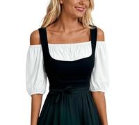 VaiKanhai Mis pedidos Mostrar Chaqueta de cerveza para mujer, fiesta de cerveza, Ding Dong, camisa de malla superior, Blanco, M