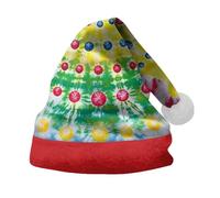 VaiKanhai Sombrero de Navidad para adultos, fiestas de vacaciones y eventos de disfraces, árbol de Navidad, estampado de Papá Noel, sombrero de Papá Noel, gorro de invierno (amarillo, M)
