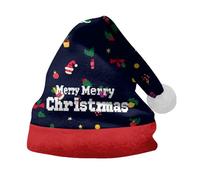 VaiKanhai Sombrero de Navidad para adultos, fiestas de vacaciones y eventos de disfraces, árbol de Navidad, sombrero de Papá Noel, gorro de invierno cálido para hombre (azul oscuro, S)