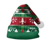 VaiKanhai Sombrero de Navidad para adultos, fiestas y eventos de disfraces, árbol de Navidad, estampado de Papá Noel, gorro de invierno cálido para hombre (verde, S)