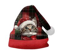 VaiKanhai Sombrero de Navidad para adultos, fiestas y eventos de disfraces, árbol de Navidad, estampado de Papá Noel, gorro de invierno (vino, M)