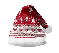 VaiKanhai Sombrero de Navidad para fiestas de vacaciones y eventos de disfraces para adultos, árbol de Navidad, estampado de Papá Noel, sombrero de piloto (blanco, S)