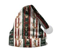 VaiKanhai Sombrero de Navidad para fiestas de vacaciones y eventos de disfraces para adultos, árbol de Navidad, estampado de Papá Noel, sombrero de piloto (JN, M)