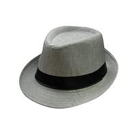 VaiKanhai Sombrero de paja para hombres y mujeres, sombrero de jazz retro, sombrero de sol británico, sombrero de sol de viaje, gorras para mujer, gris, Talla única