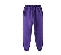VaiKanhai Y pantalones Color Pantalones casuales y hombres sólidos de invierno de las mujeres pantalones de los hombres pantalones jóvenes, morado, S