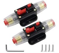 Vaileal 2 unidades 30 A portafusibles para coche: portafusibles automáticos 12 V 24 V, interruptor de protección con reinicio manual para sistema de audio marino