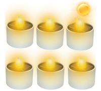 Vaileal 6 velas solares de té exteriores, resistentes al agua, llama parpadeante, adecuadas para fiestas de jardín al aire libre