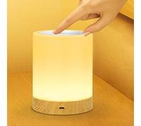 Vaileal Luz Nocturna LED - Lámpara de Mesita de Noche USB Recargable, 13 Colores Regulable Luz Nocturna Inalámbrica, Control Remoto y Tactil Lámpara Ambiente Temporizador para Dormitorio, Niños, Bebe