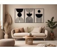 VAILLA Decoración de Pared Mural de Madera Decoración en Negro Dorado Decoración de Pared Hogar Arte de Pared 3D Decoración Moderna Cuadros para Hogar (Boho)