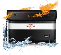 Vailoin 5200℉ Insulated Fire Proof Money Bag for Cash, Fireproof Waterproof Document Pouches with Double-Sided Reflective Strip,Money Envelopes for Cash,Valuables,Jewelry(11"x7.7",Black)
