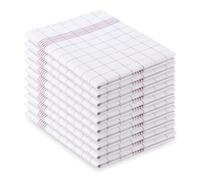 Vaily 1234567890® Paños de Cocina Cuadros Pack de 10-70 x 45 cm 100% Algodón (Rojo)