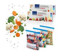 Vaily Juego de 14 bolsas para congelar con cremallera, 6 L, para volver a cerrar, gran juego para almacenar alimentos