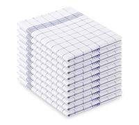 Vaily - Paños de cocina (pack de 10 unidades, 70 x 45 cm), diseño a cuadros, color azul, 100% algodón