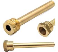Vaina de inmersión de latón 1/2 pulgada 100 mm - Casquillo para sensor de temperatura - Rosca exterior - Para caldera o calentador de agua - Latón resistente a la corrosión - Tubo de protección
